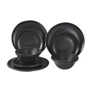 Mainstays 12-Piece Eco-Friendly Dinnerware Set, Black
