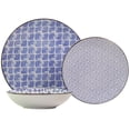 thumbnail image 1 of Mainstays 12-Piece Stoneware Dinnerware Set, Blue, 1 of 5