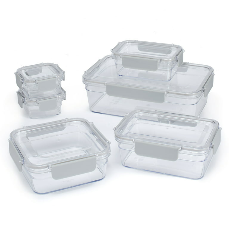  10 Pcs Plastic Food Pans with Lid 1/2 Size Stackable