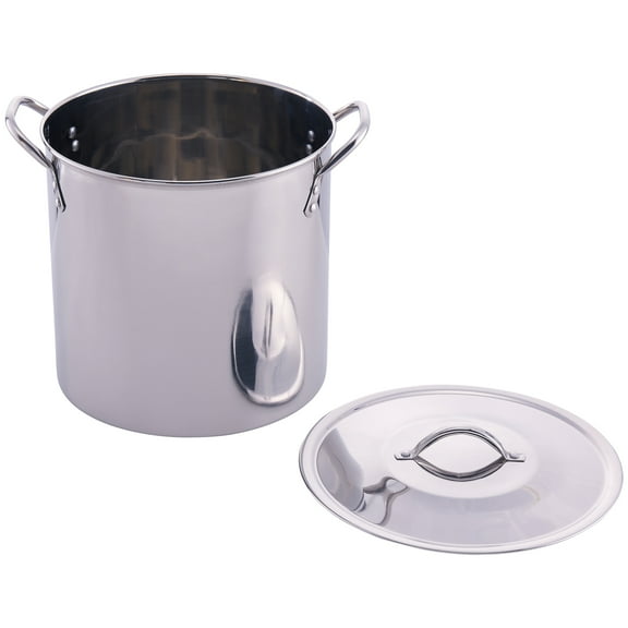 Mainstays 12-Qt Stainless Steel Stock Pot with Metal Lid