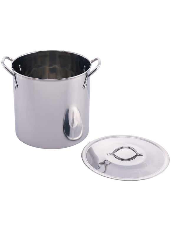 Mainstays 12-Qt Stainless Steel Stock Pot with Metal Lid