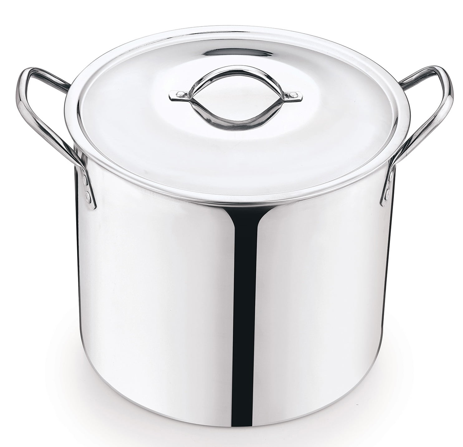 12 Quart Silver Stainless Steel Stock Pot with Metal Lid