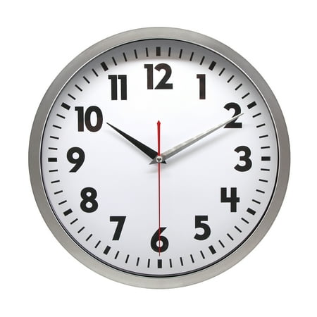 Mainstays 12" Quartz Modern Indoor Schoolhouse Clock, Easy Read Dial