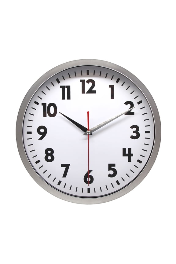 12" Quartz Modern Indoor Schoolhouse Clock, Easy Read Dial
