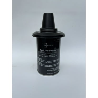Mainstays 12 fl oz Replacement Torch Fuel Canister with Torch Wick and Metal Snuffer Cap     Black