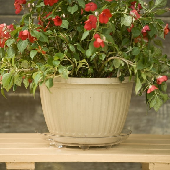 Mainstays 12 inch Round Vinyl Clear Plastic Circular Reusable Indoor Plant Saucer