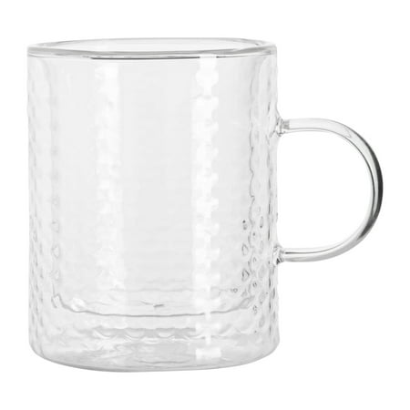 Mainstays 12 oz Double Wall Glass Mug for Cold Brew and Hot Coffee