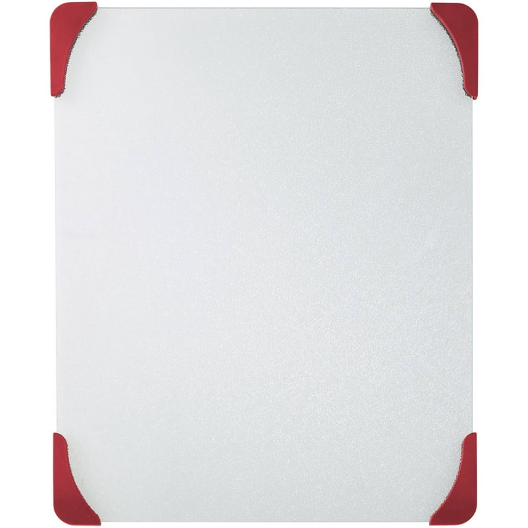 Mainstays 12 x 15 Glass Cutting Board with Red Corners 