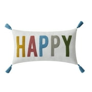 Mainstays 12" x 22" Happy Multicolored Polyester Decorative Pillow