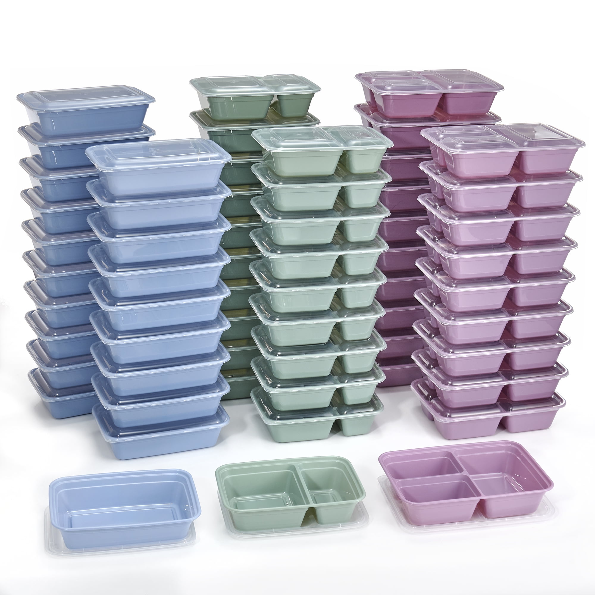 Mainstays Two Sections Meal Prep Food Storage Containers - 5 ct