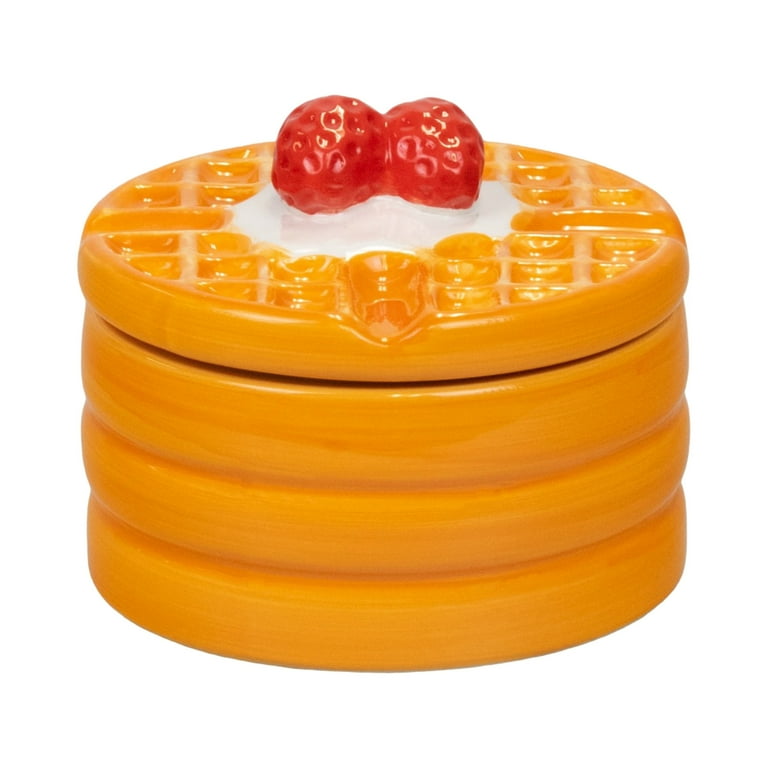 Mainstays 1-Wick Ceramic Waffle Scented Jar Candle, Maple Pumpkin