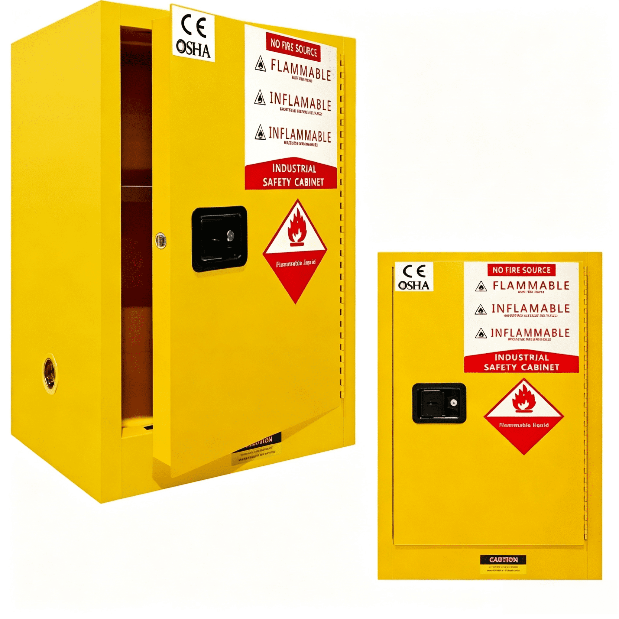 12 Gallon Flammable Storage Cabinet 35H x 18.11D x 23.23W - OSHA, Galvanized Steel Flammable Cabinet, Adjustable Shelf for Commercial Industrial Home Use