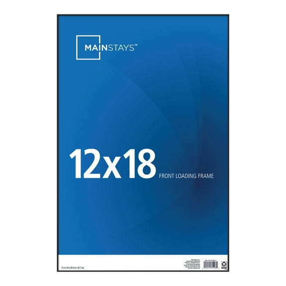 Mainstays 12x18 Front Loading Wall Picture Frame, Black