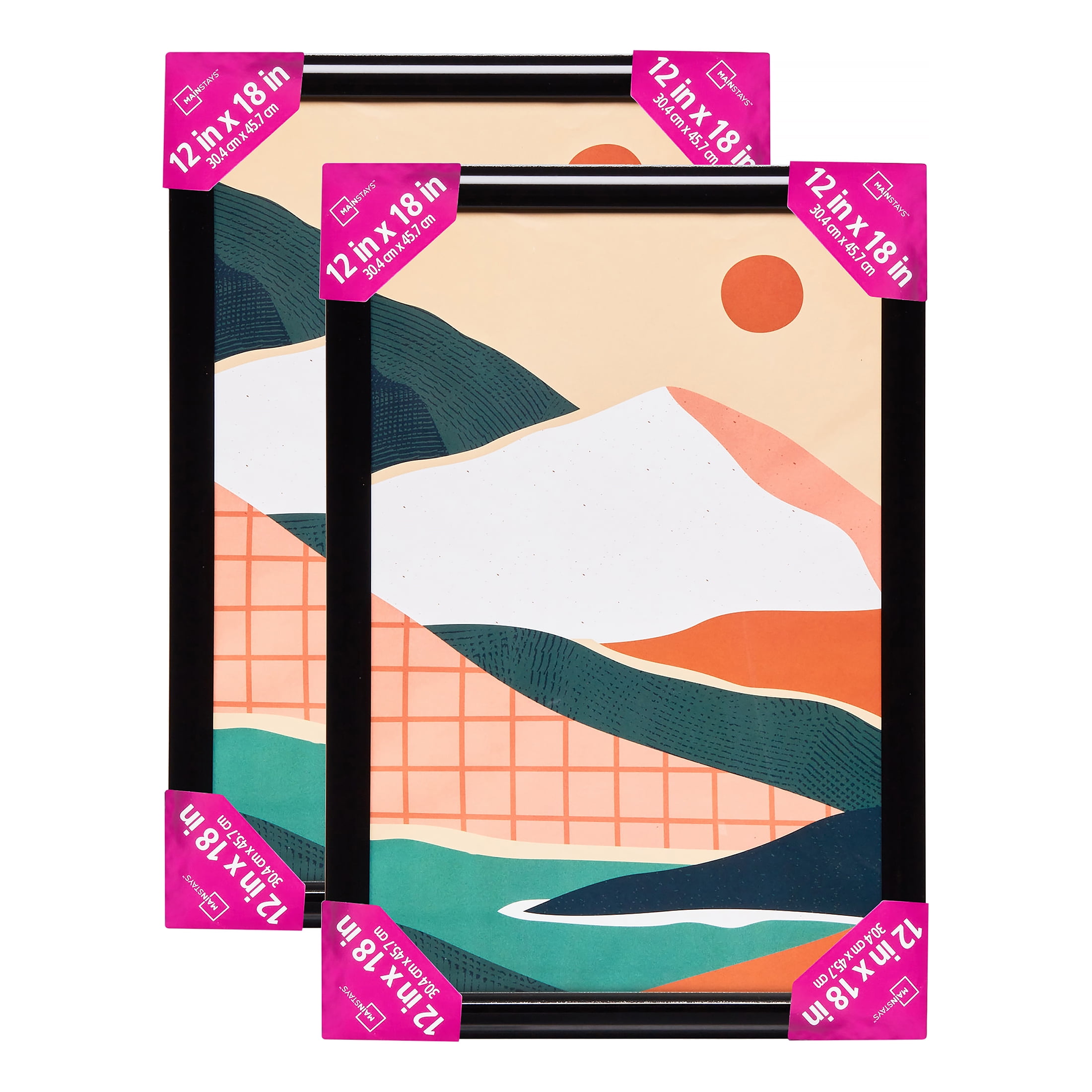 Mainstays 12 x 18 Black Poster Picture Frame, Set of 2
