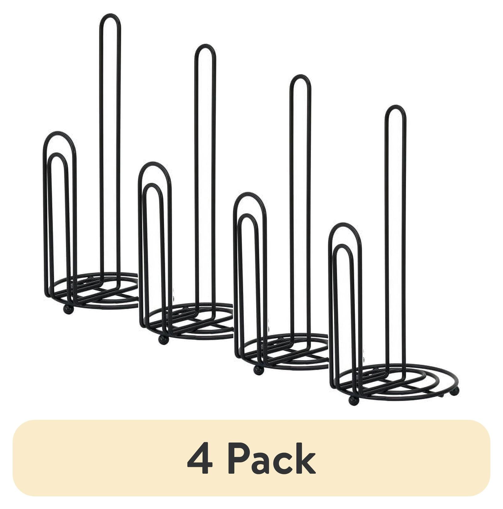 (4 pack) Mainstays 13.1" Stylish Metal Wire Paper Towel Holder, Black