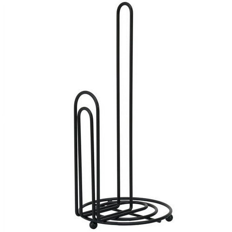 Wire Collection Free-Standing Paper Towel Holder with Double Dispensing  Side Bar, Black