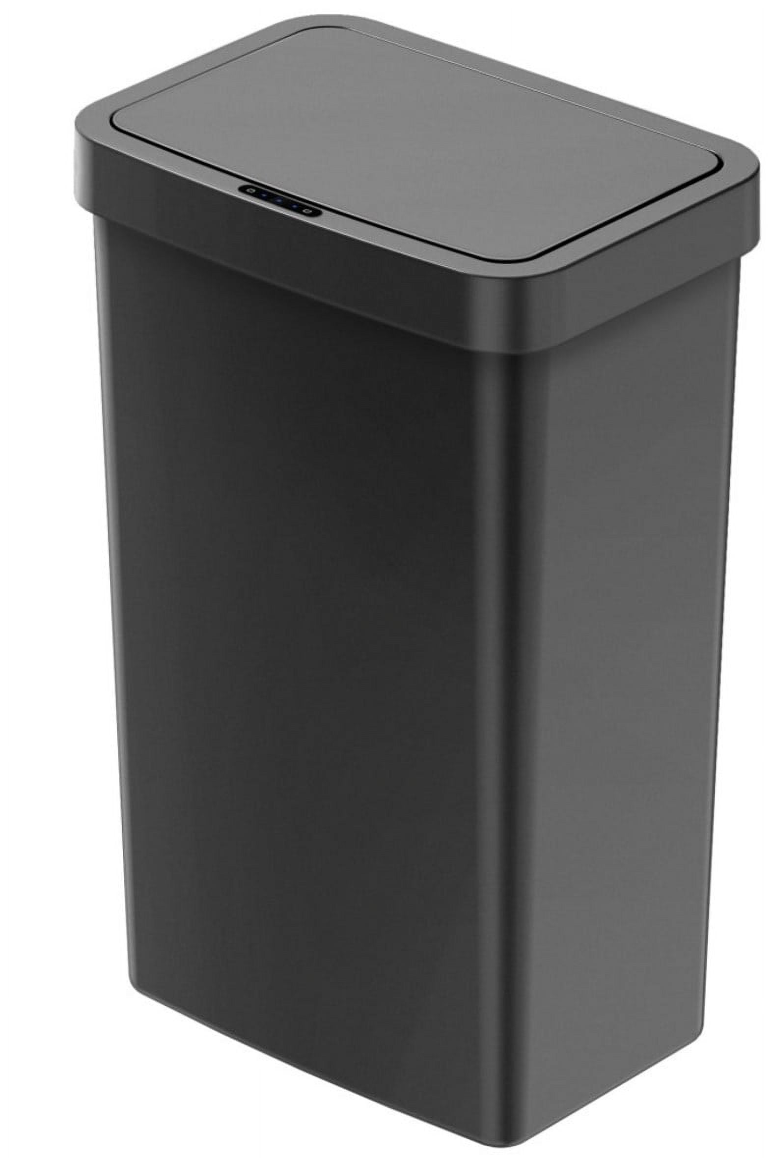 Mainstays 13.2 Gallon Plastic Motion Sensor Kitchen Trash Can, Black