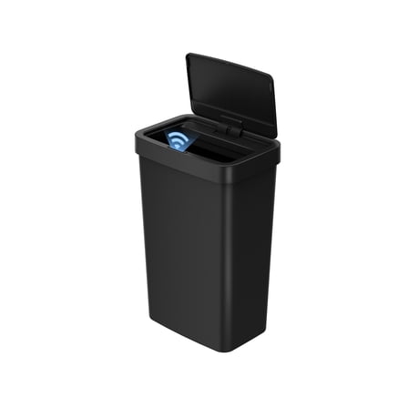 Mainstays Kitchen Automatic Trash Can, 13.2 Gallon Plastic Motion Sensor Garbage Bin, Black