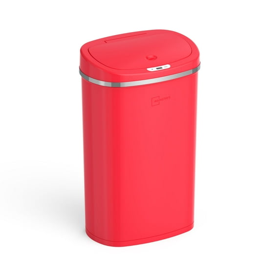 Mainstays 13.2 gal/50 L Motion Sensor Kitchen Garbage Can, Red Stainless Steel