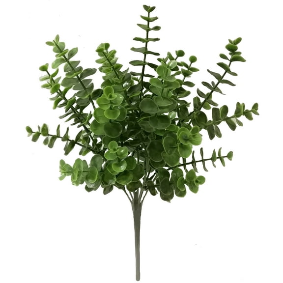 Mainstays 13.5" Plastic Green Eucalyptus Artificial Flower Bush, 0.21 lb