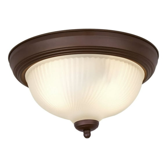 Mainstays 13" Classic Flush Mount Ceiling Light, Bronze Finish Frosted Glass Shade, Bulb Not Included
