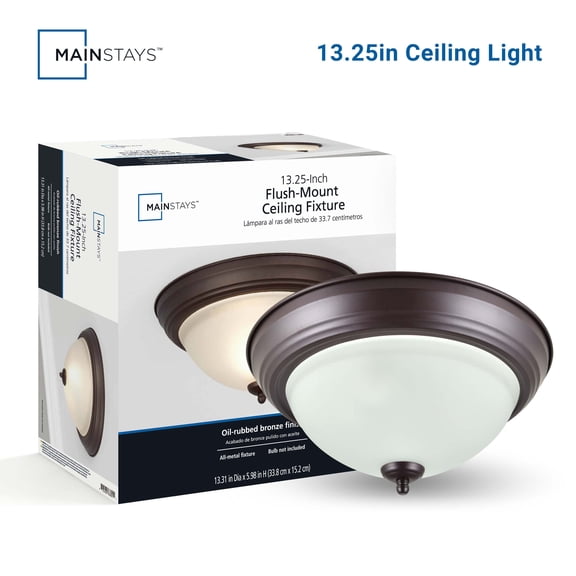 Mainstays 13.31 in Flush Mount Ceiling Light, Bronze Finish, Bulb Not Included