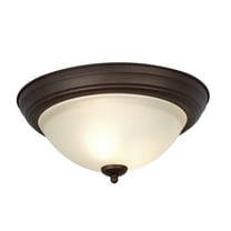 Mainstays 13" Classic Flush Mount Ceiling Light, Bronze Finish Frosted Glass Shade, Bulb Not Included