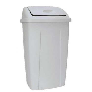 Mainstays 13 Gallon Trash Can, Plastic Swing Top Kitchen Trash Can, Gray
