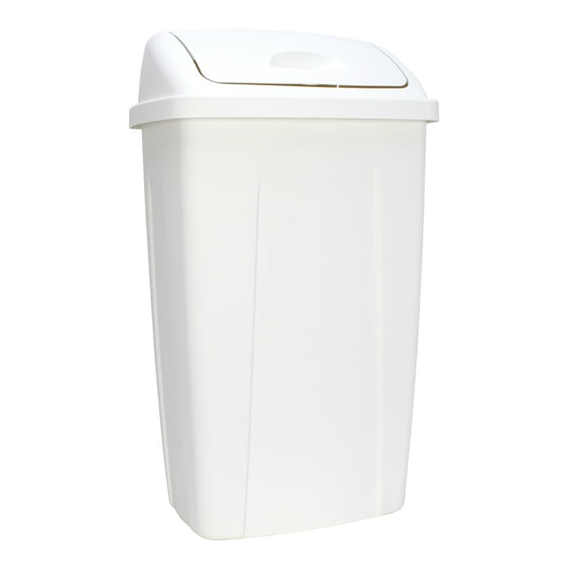 Mainstays 13 Gallon Trash Can, Plastic Swing Top Kitchen Trash Can