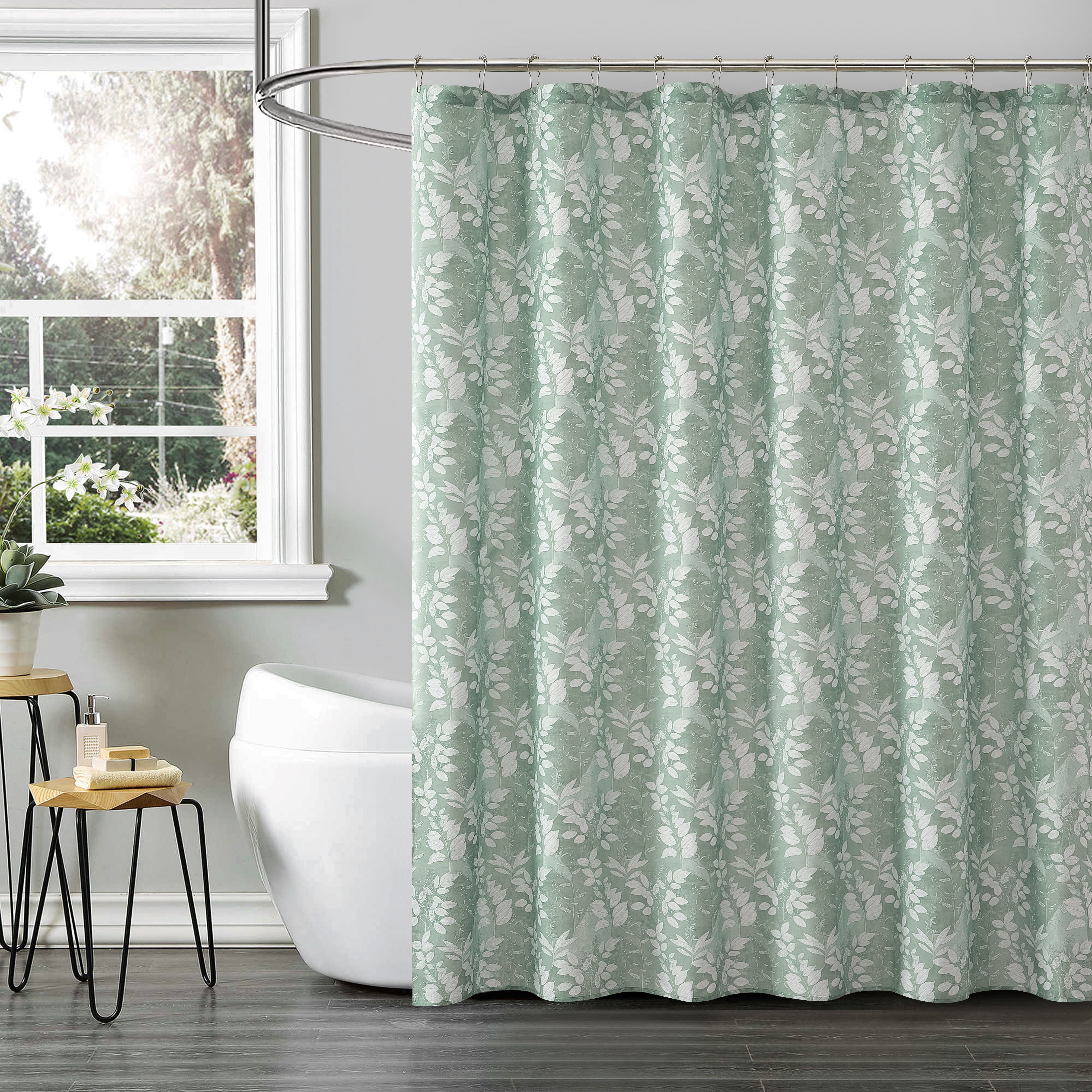 Mainstays 13-Piece Botanical Shower Set, Green