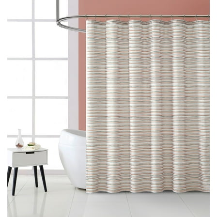 Mainstays 13-Piece Stripe Fabric Shower Set, Multicolor Brown