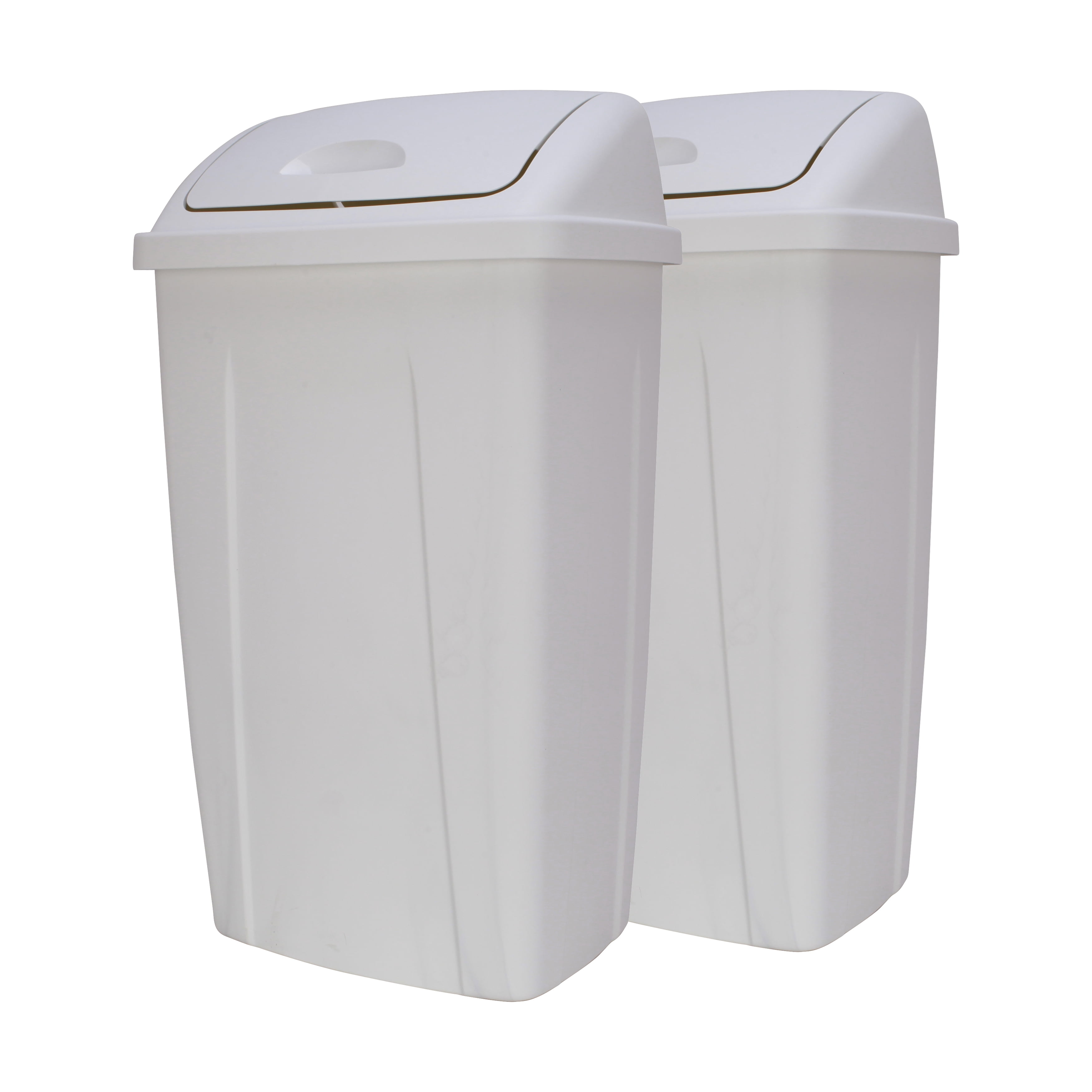 Vcansay 3.5 Gallons Swing Top Slim Garage Trash Can, White Plastic Swing Lid  Trash Can, 2 Pack - Yahoo Shopping
