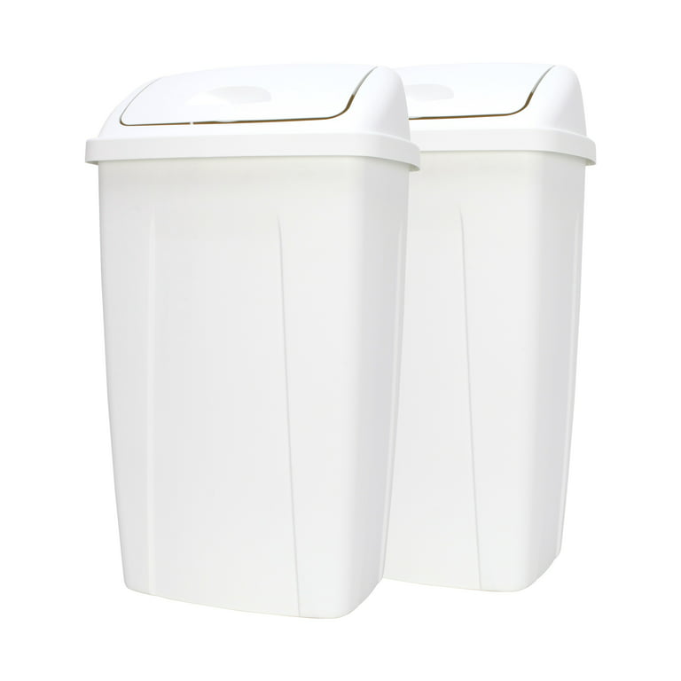 Mainstays 13 Gallon Trash Can, Plastic Swing Top Kitchen Garbage