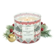 Mainstays Scented 3-Wick Jar Candle, Happy Holly Days, 13 oz.