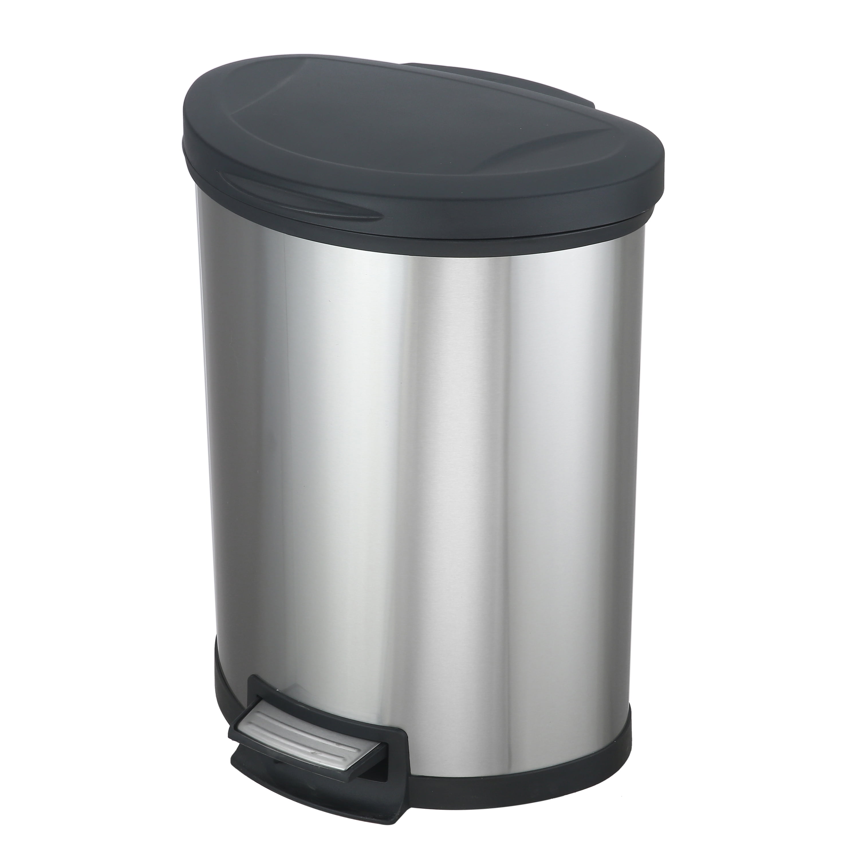 Tyyps Step Trash Can 13 Gallon/50L Stainless Steel Rectangular Kitchen  Metal Garbage Recycle Dustbin Container with lid Removable Inner Pedal  Handle