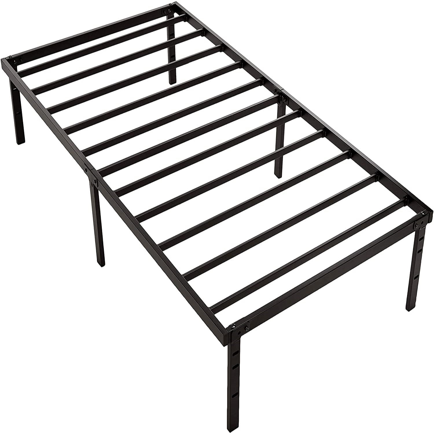 Mainstays 14" Heavy Duty Steel Slat Twin Platform Bed Frame, Black