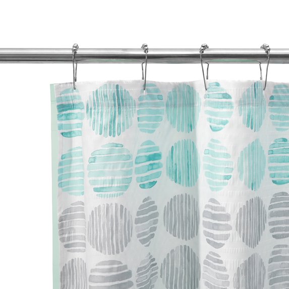 Mainstays 14 Piece 72" x 72" Varied Circles Polyester Shower Set with ...