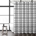 thumbnail image 1 of Mainstays 14 Piece Black & White Leave Grid Shower Curtain Set – 72" x 72" Faux Linen Fabric Curtain, Waterproof PEVA Liner & Metal Hooks, Machine Washable, 1 of 12