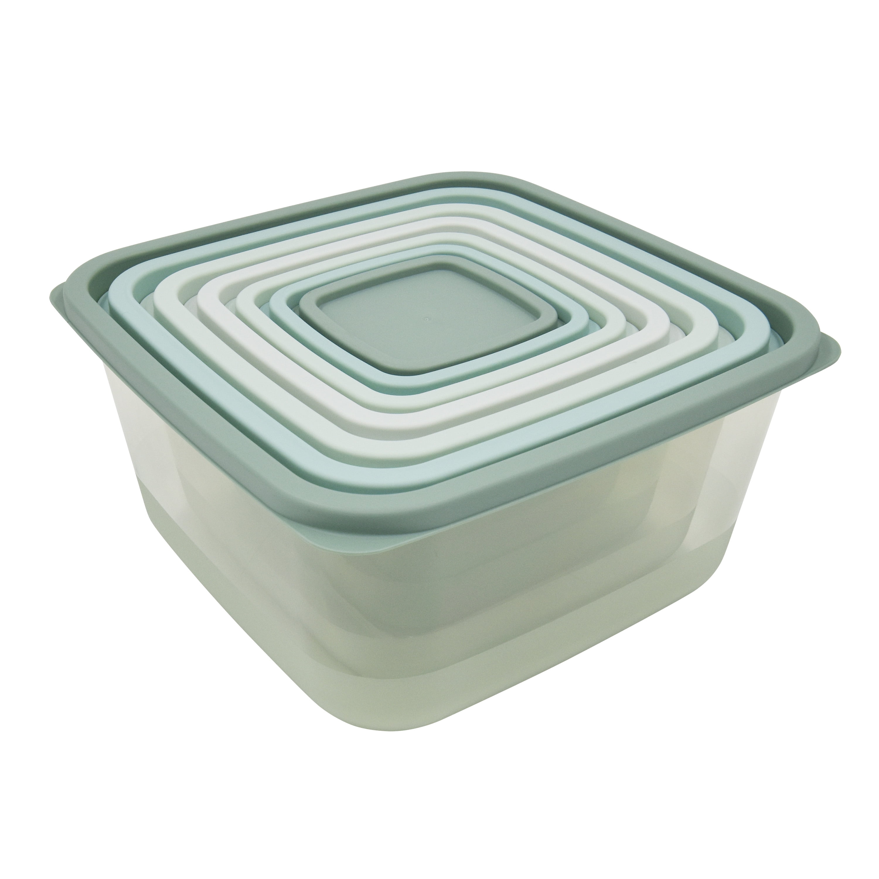 2 pack Mainstays 14 Piece Teal Plastic Food Storage Set Teal Ombre