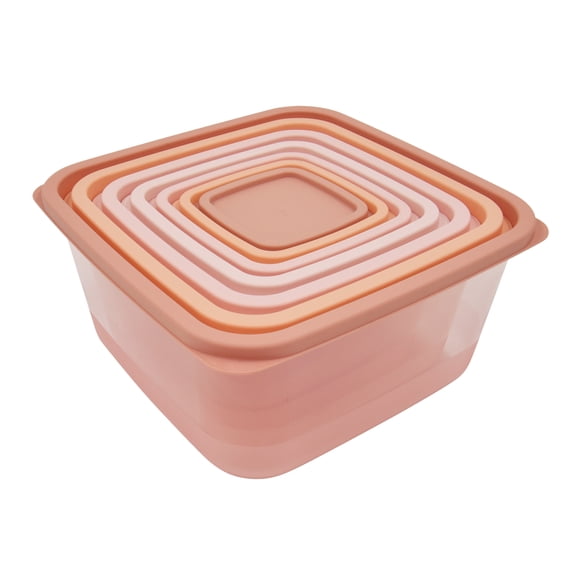 Mainstays 14 Piece Ombre Plastic Food Storage Set, Terracotta Ombre