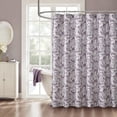 thumbnail image 1 of Mainstays 14 Piece Purple Floral Shower Curtain Set – 72" x 72" Faux Linen Fabric, Waterproof PEVA Liner & Metal Hooks, Machine Washable, 1 of 13