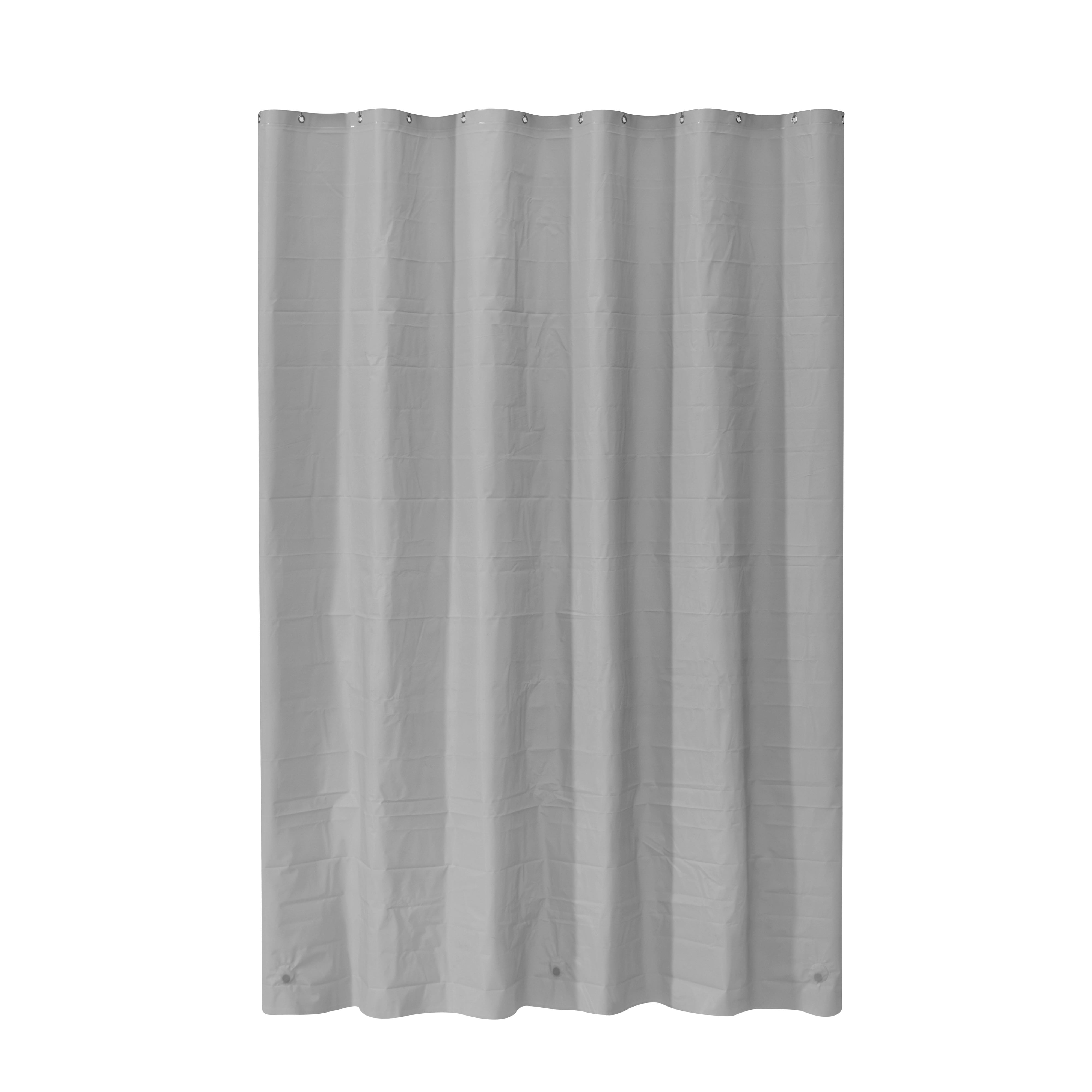 Mainstays 14 Piece Shower Curtain Set, Multi Grey Striped Shower