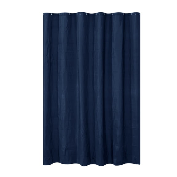 Mainstays 14 Pieces Del Mar Faux Linen Shower Curtains, 72" x 70", Solid Blue