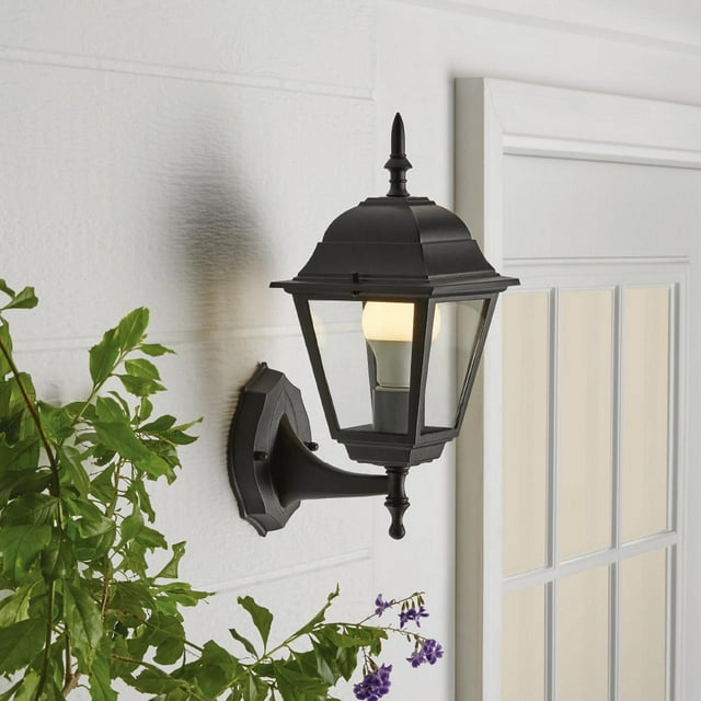 Mainstays 14in Classic Outdoor Matte Black Coach Light, E26 Socketed