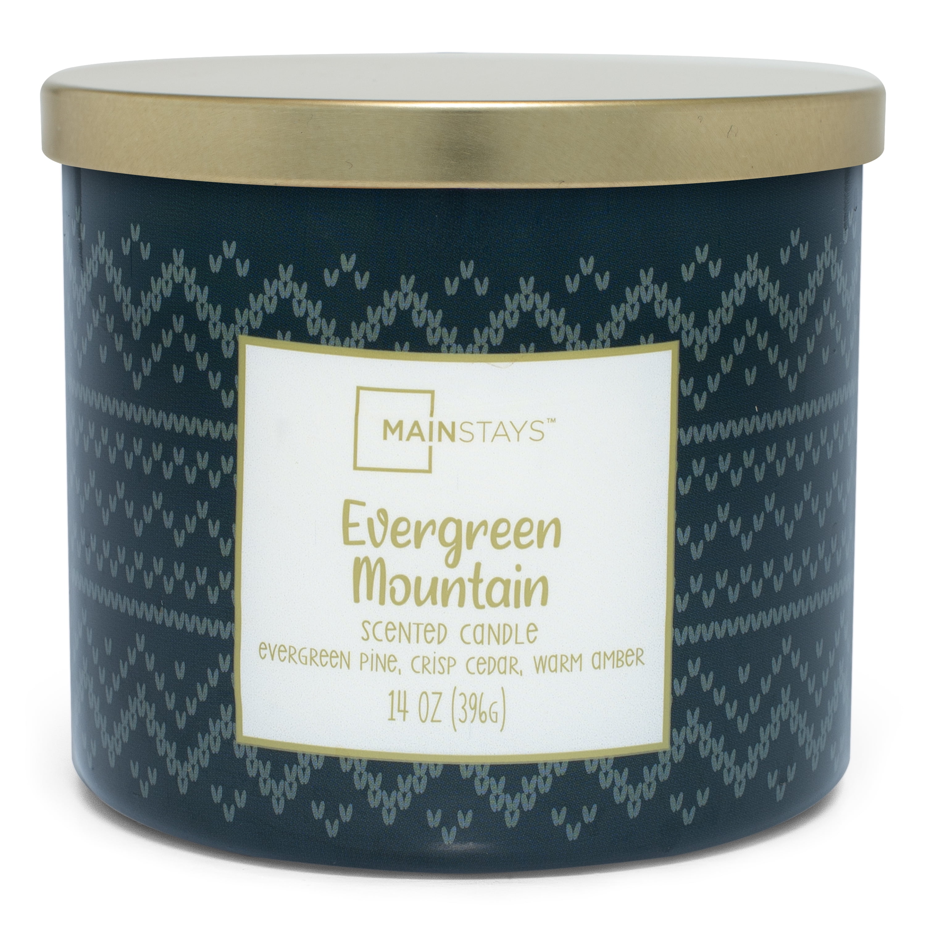 Mainstays 14oz 3Wick Jar Candle, Evergreen Mountain