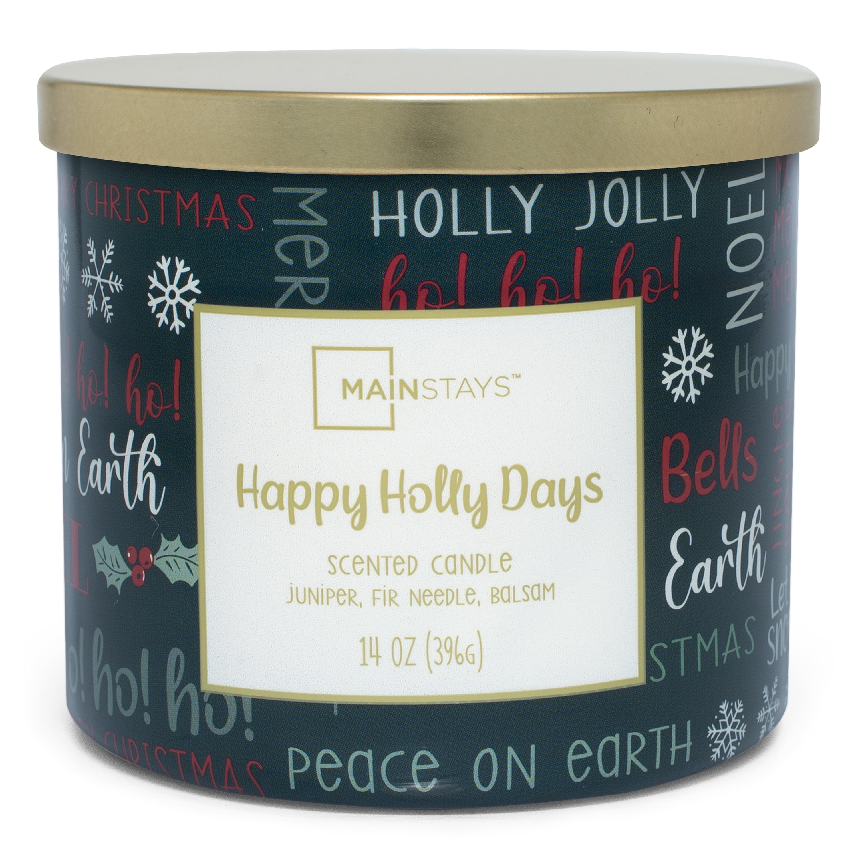 Mainstays Happy Holly Days 3-Wick Jar Candle, 14oz - Walmart.com