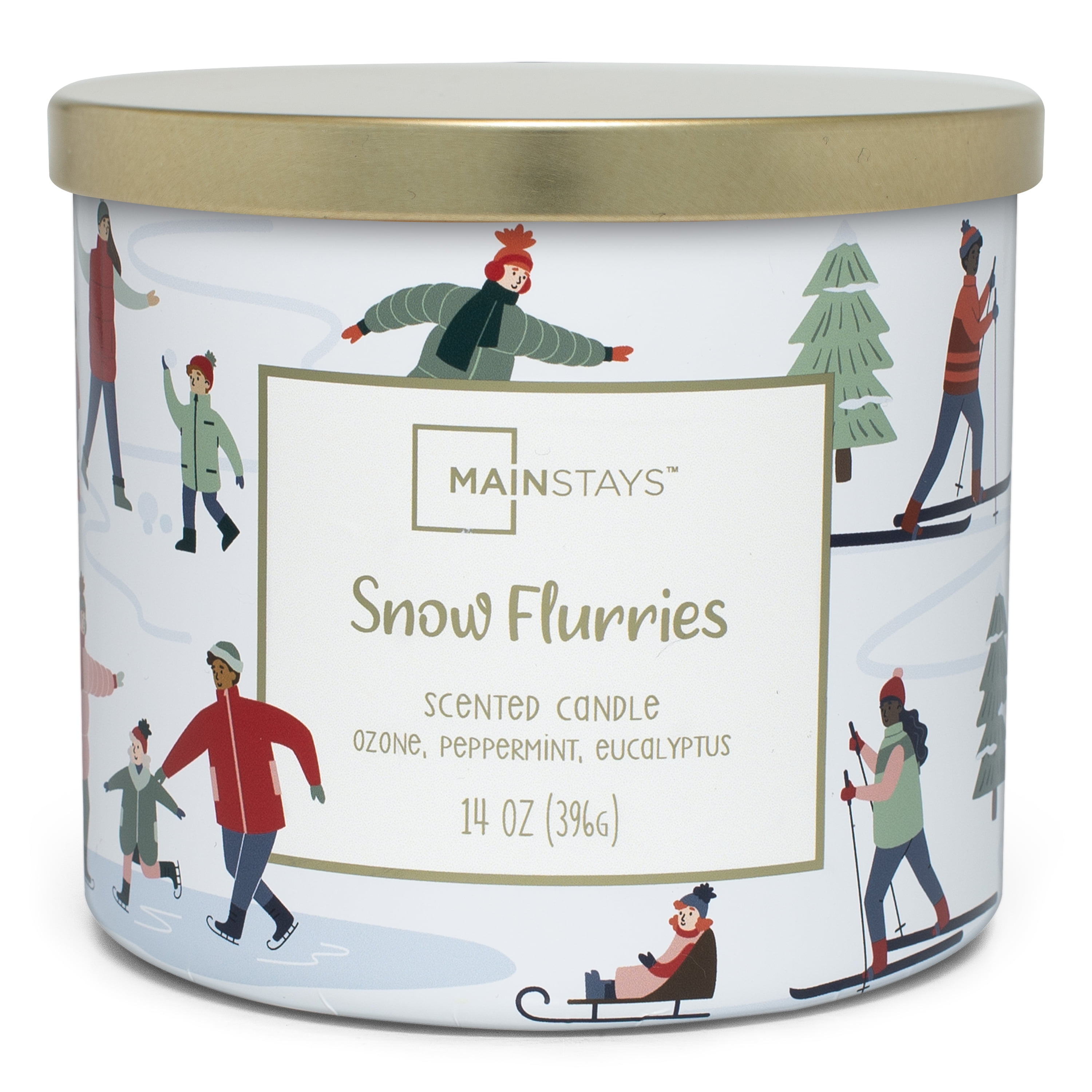 Mainstays 14oz 3-Wick Jar Candle, Snow Flurries - Walmart.com