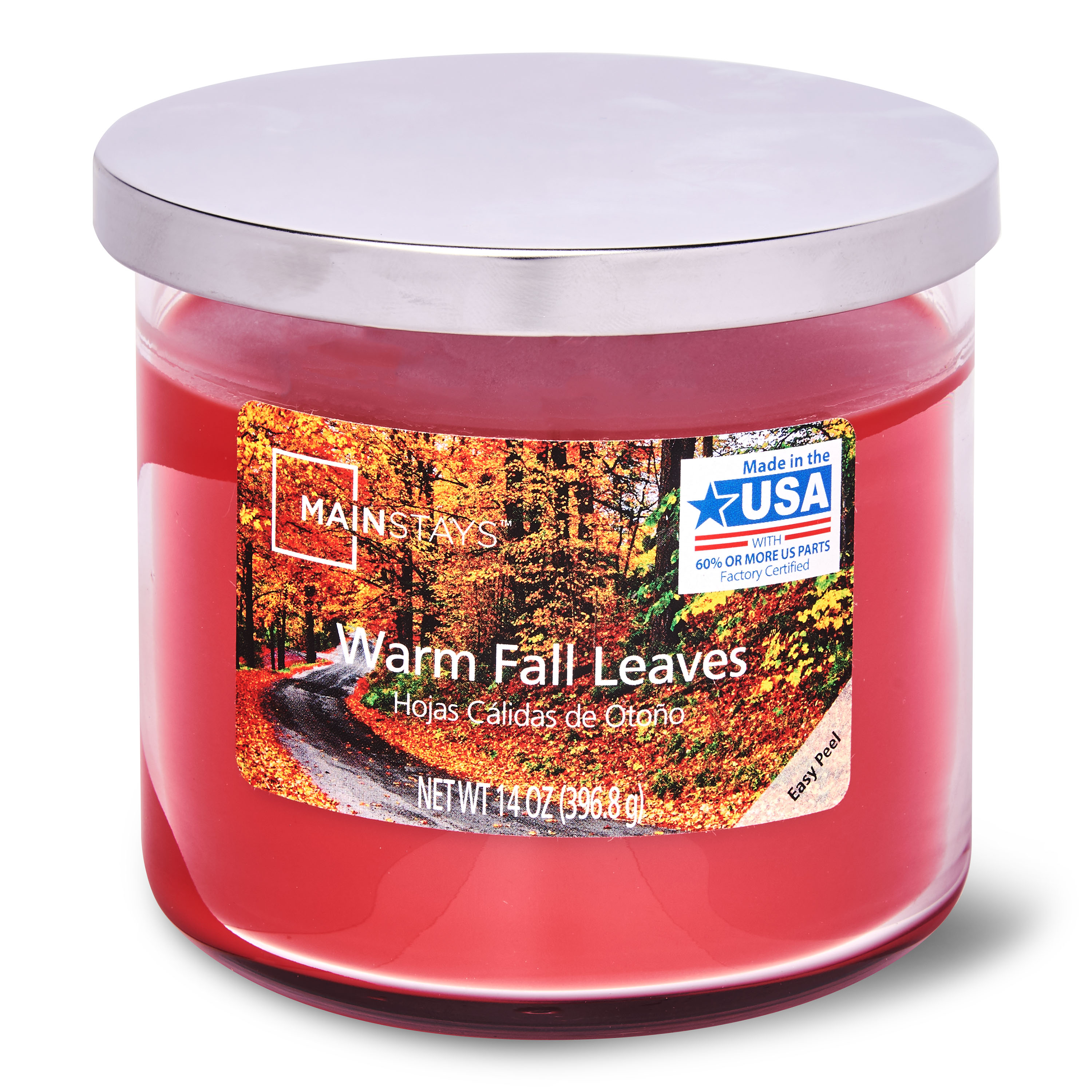 Mainstays 14oz Warm Fall Leaves Jar Candle