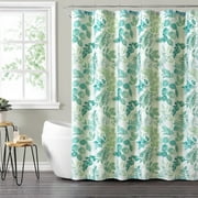 Mainstays 14-Piece Green Floral Shower Curtain Set with Hooks & Liner – 72x72