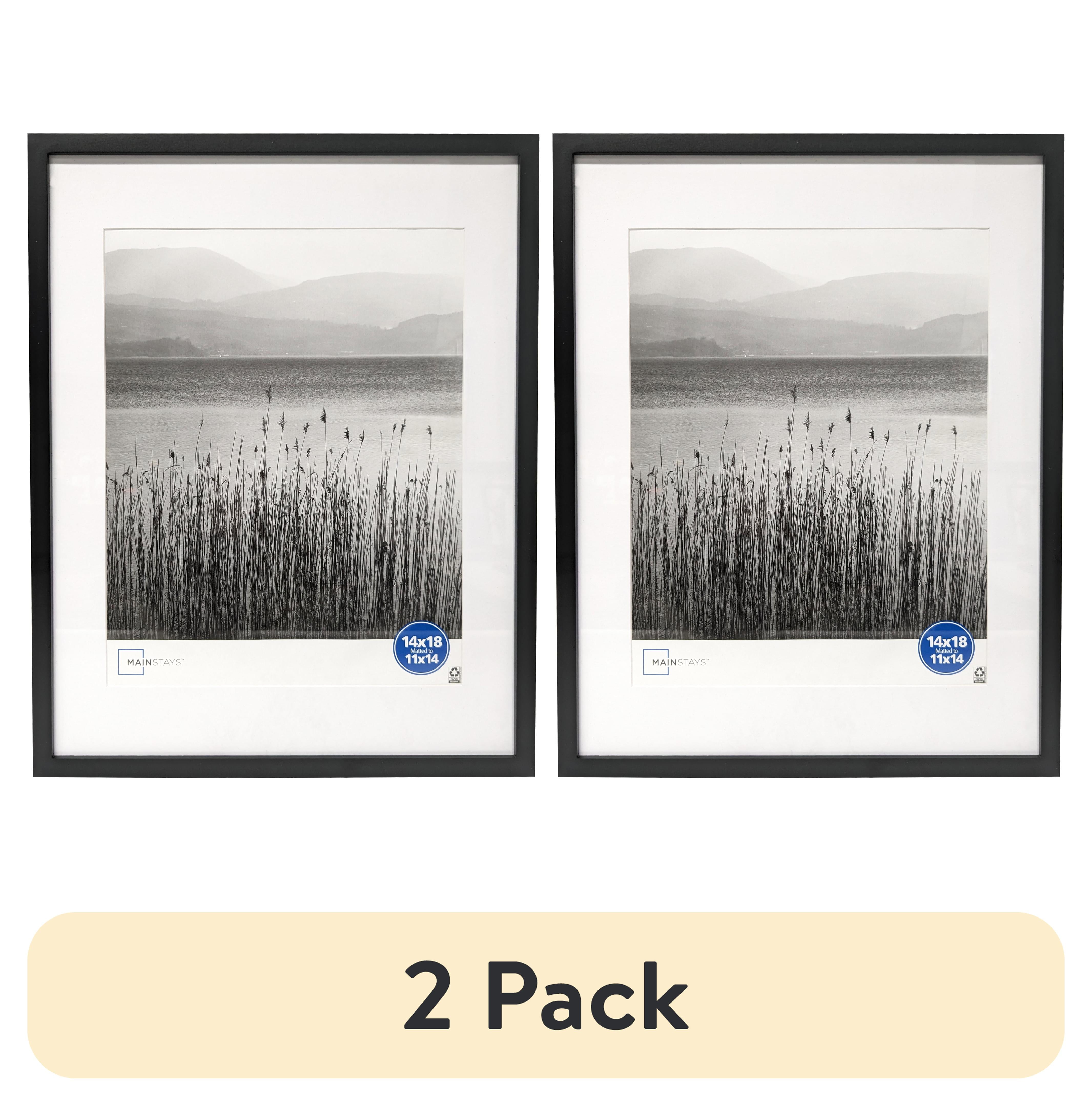 (2 pack) Mainstays 14x18 inch Matted to 11x14 inch Black 0.5